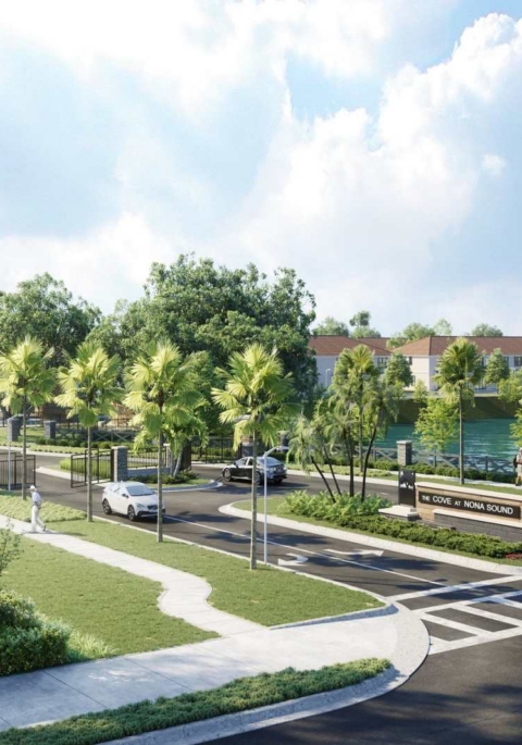 Cove at Nona Sound Community Entrance – Castell Blau