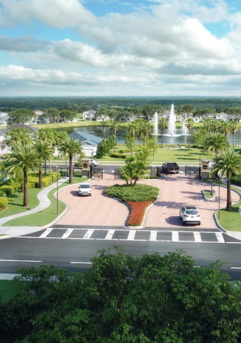 Estates at Nona Sound Community Entrance – Castell Blau