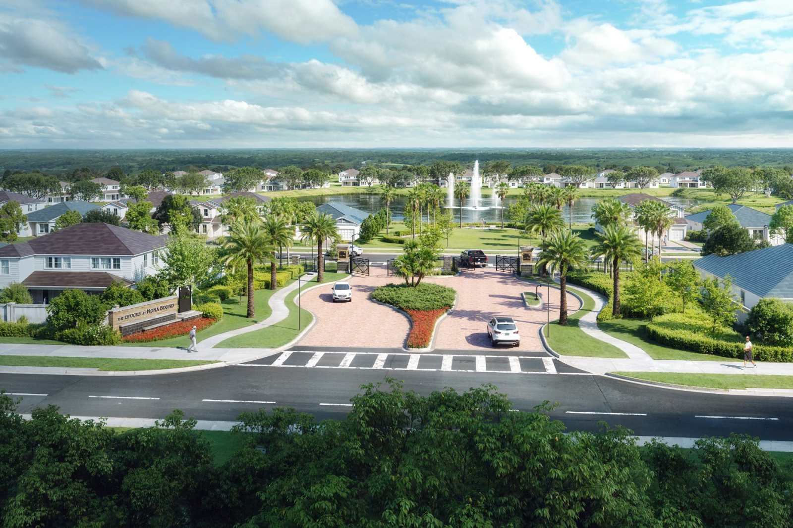Estates at Nona Sound Community Entrance – Castell Blau