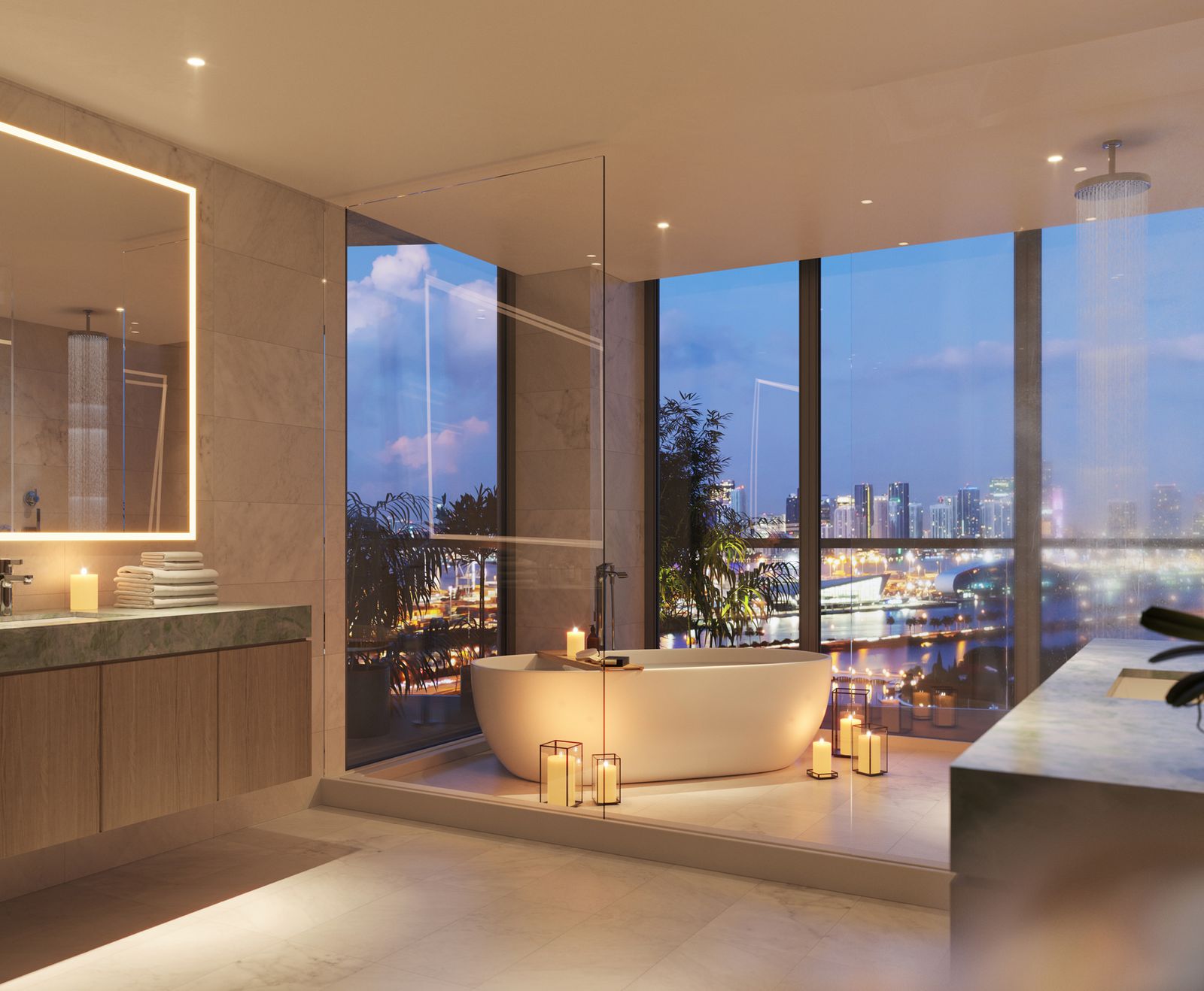 Five Park Bathroom View – Castell Blau