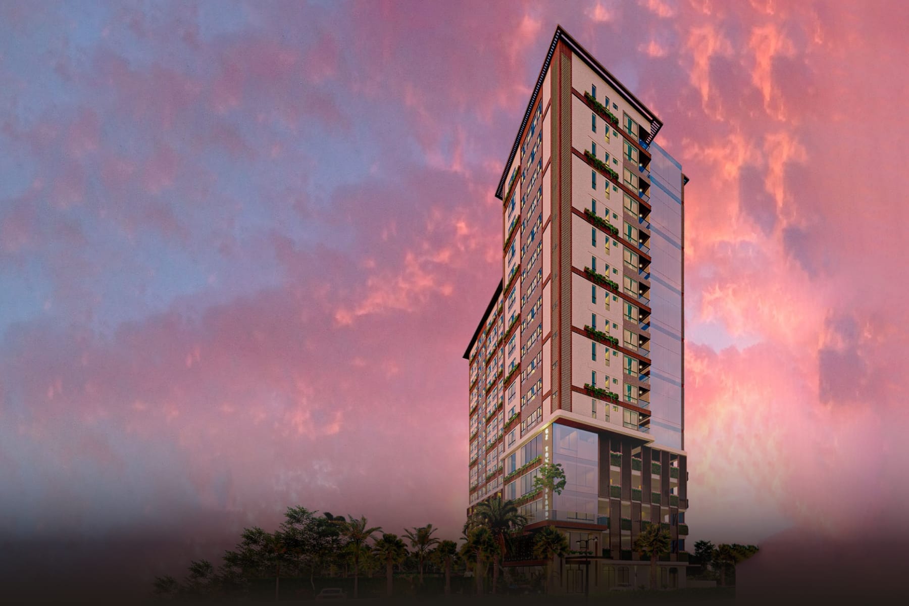 GZ Universal Tower Exterior Tower Dusk – Castell Blau