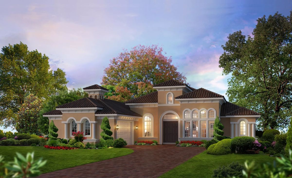 Live Oak Estates Estate Elevation A – Castell Blau