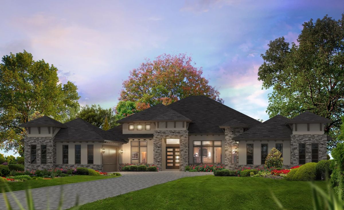 Live Oak Estates Estate Elevation D – Castell Blau