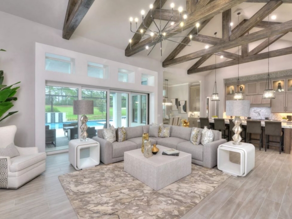 Live Oak Estates Great Room – Castell Blau