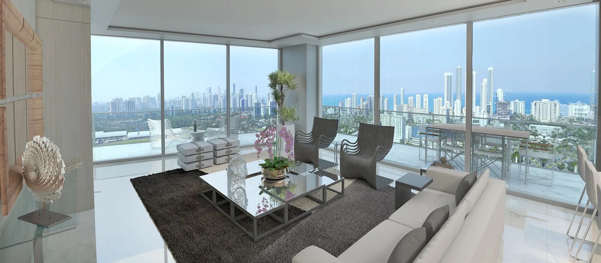 OasisHallandale Living Room Balcony – Castell Blau