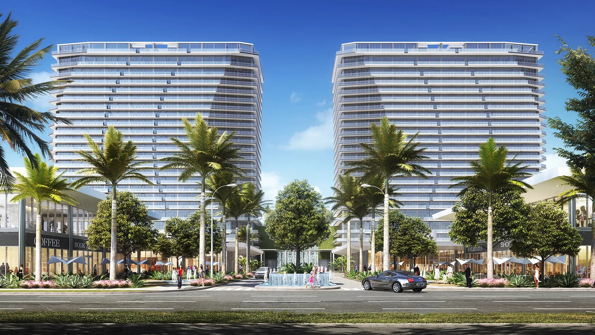 OasisHallandale Towers Exterior – Castell Blau
