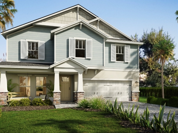 Palm Village Two Story Exterior – Castell Blau