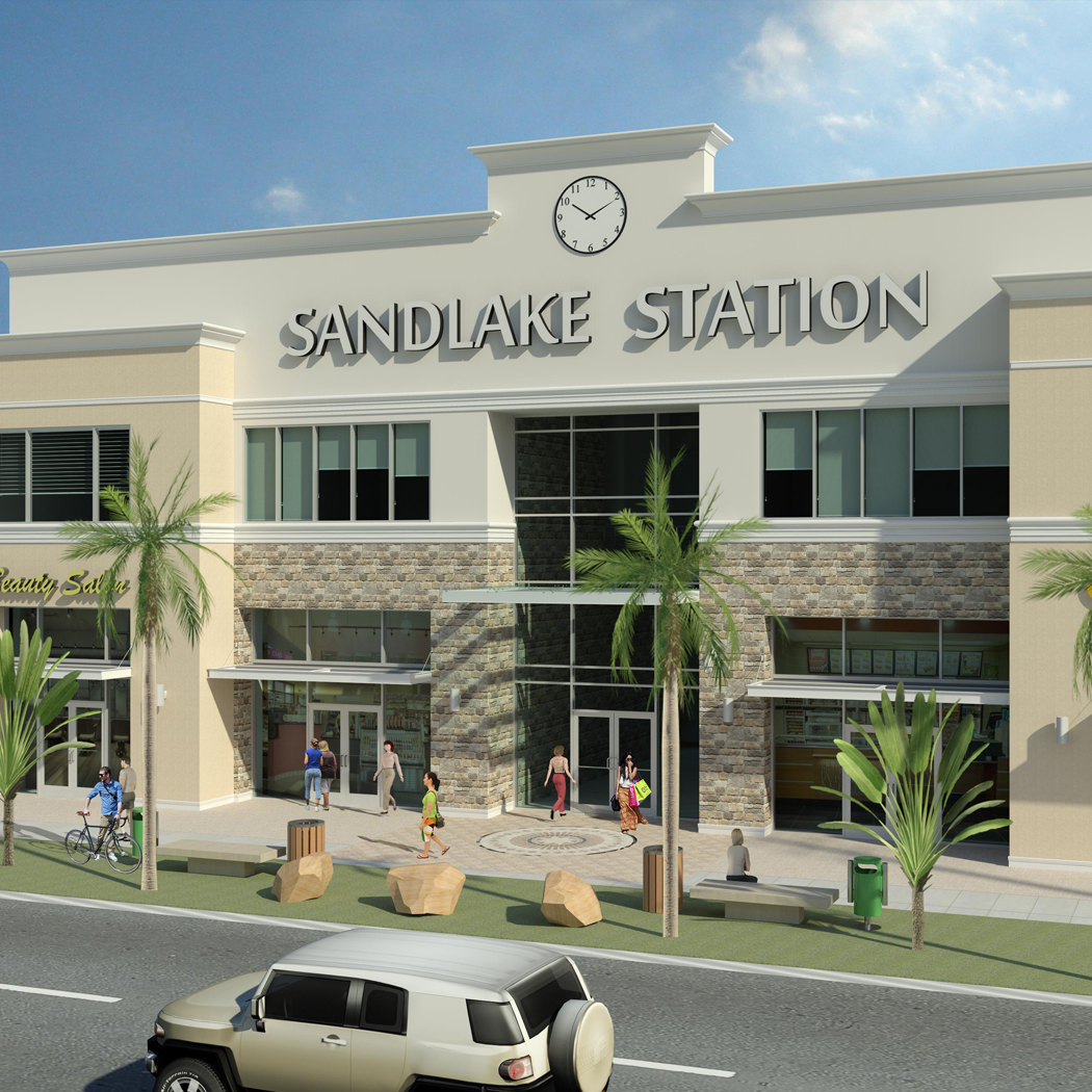 Sandlake Station Exterior Shops Entrance – Castell Blau