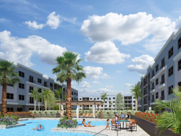 Sandlake Station Pool Area – Castell Blau