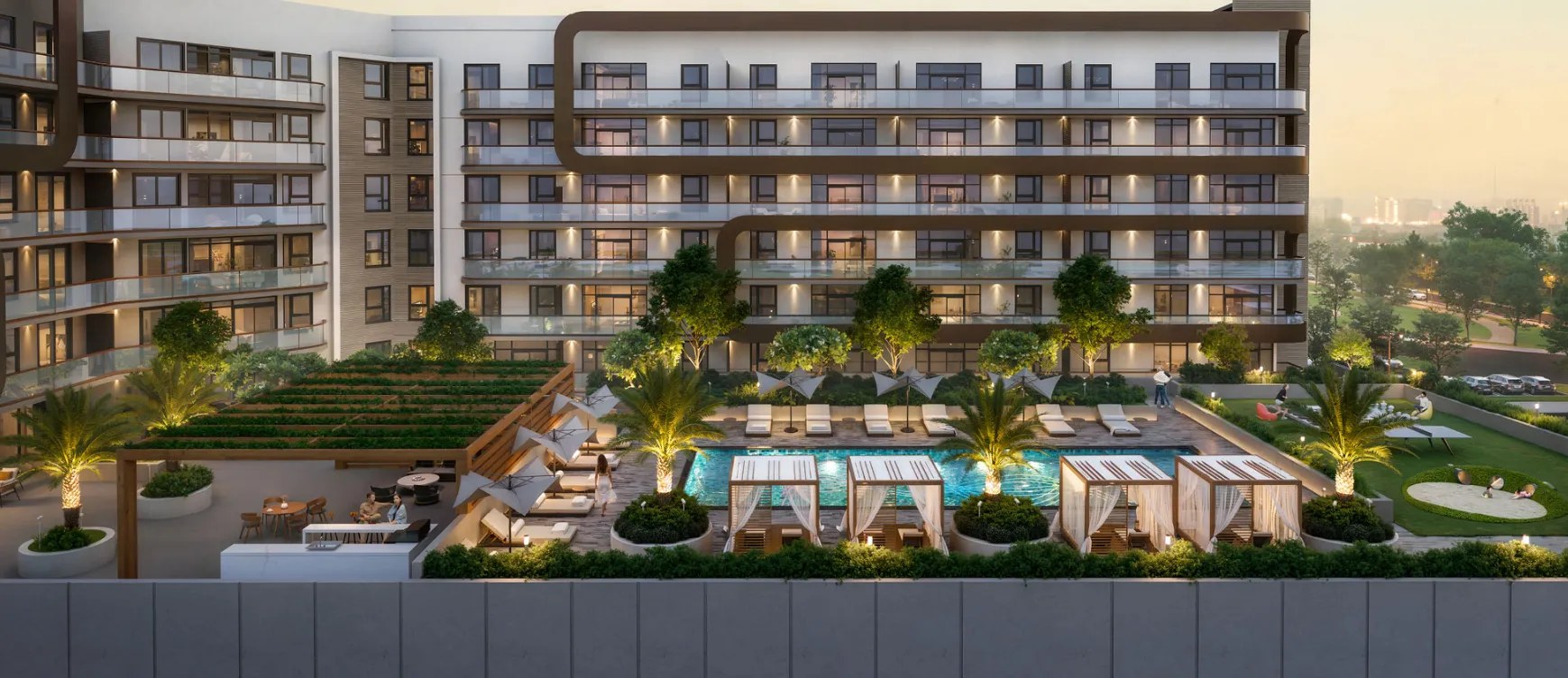 Seven Park – Exterior aerial pool