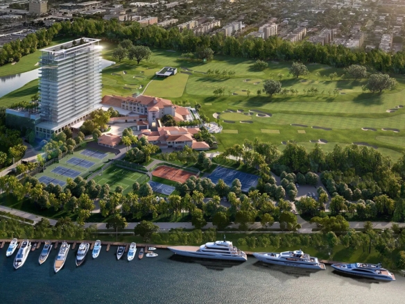 The Residences at Shell Bay – Aerial golf marina
