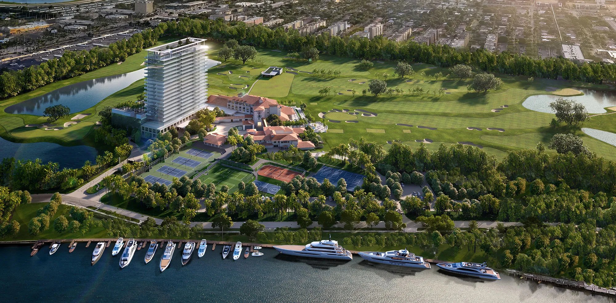 The Residences at Shell Bay – Aerial golf marina