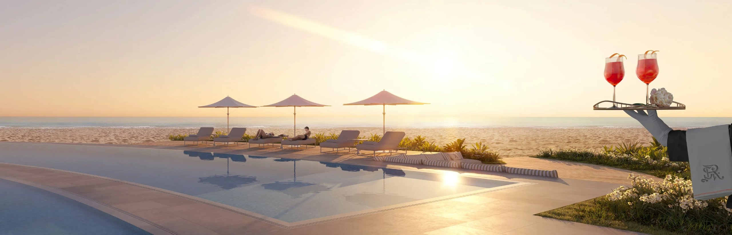 St. Regis Sunny Isles Beach – Beachfront pool at sunset